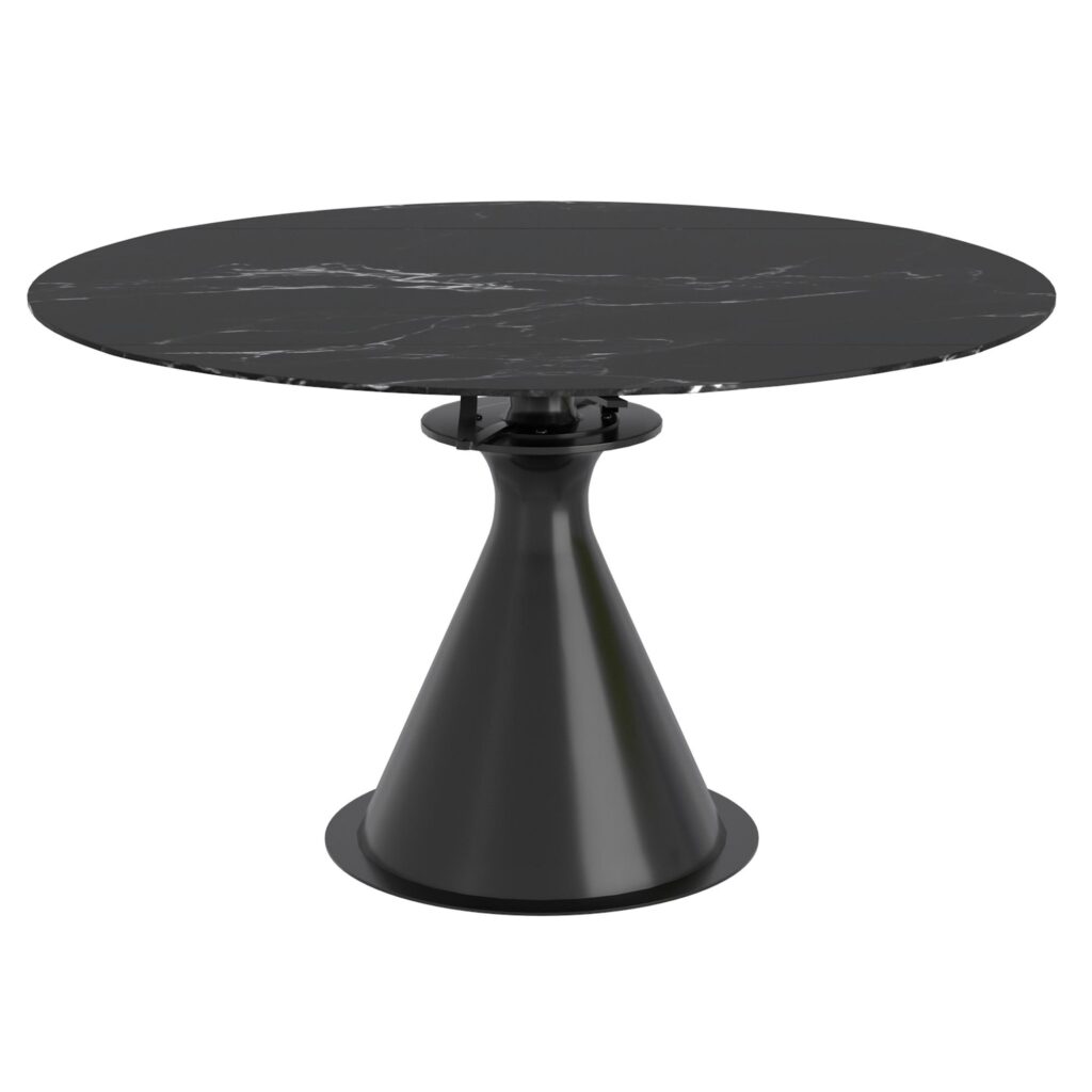 Calisto/Signy 7pc Dining Set in Black Table with Ivory Chair - Image 2