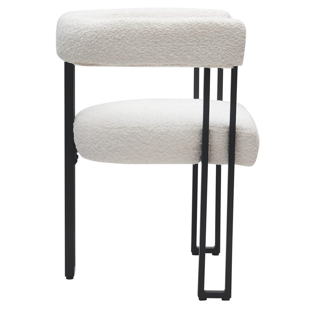 Calisto/Scarlet 5pc Dining Set in White Table with Ivory Chair - Image 9
