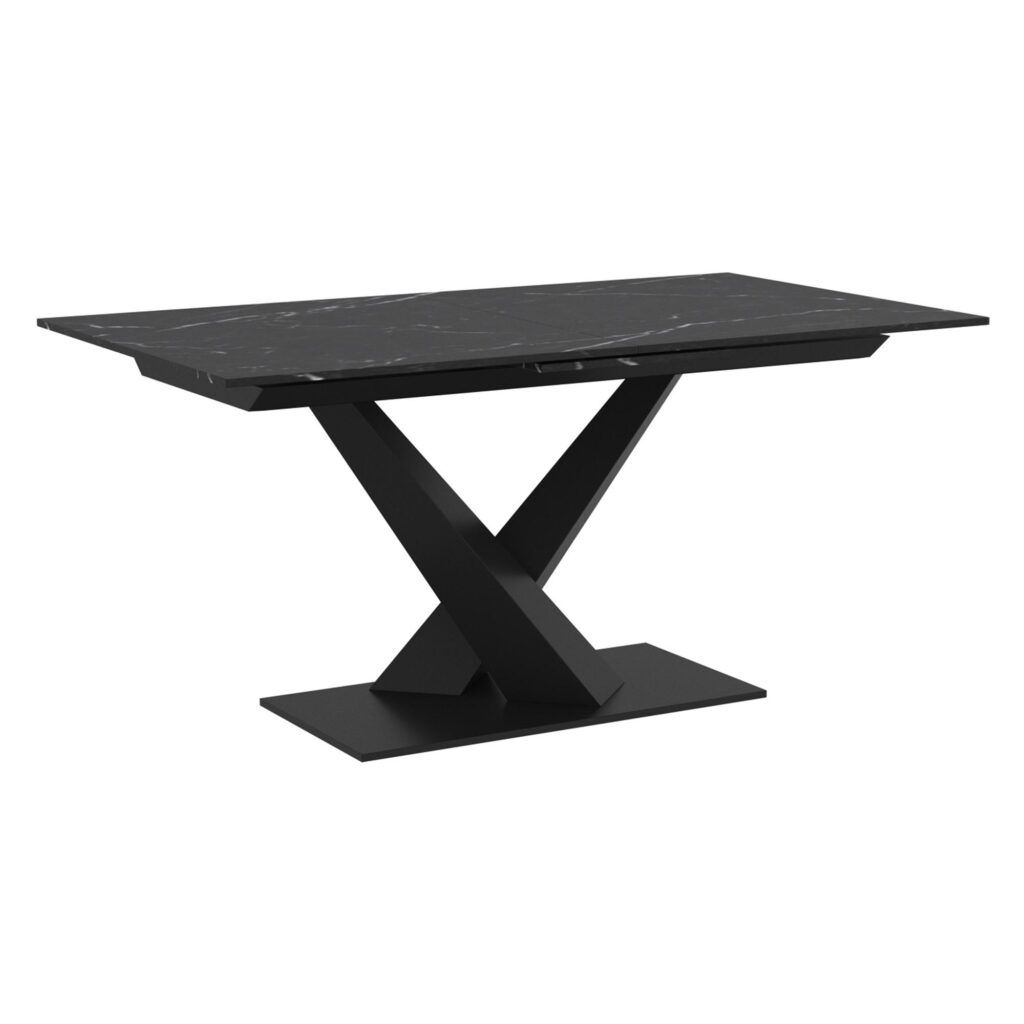 Julius/Talon 7pc Dining Set in Black Table with Camel Chair - Image 2