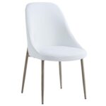 Godiva/Cleo 5pc Dining Set in Grey with White Chair 207-142GY_636WT 207 142GY 636WT 5