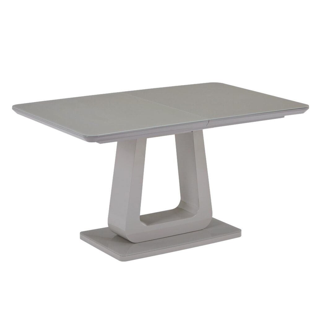 Corvus/Devo 7pc Dining Set in Warm Grey Table with White Chair - Image 2