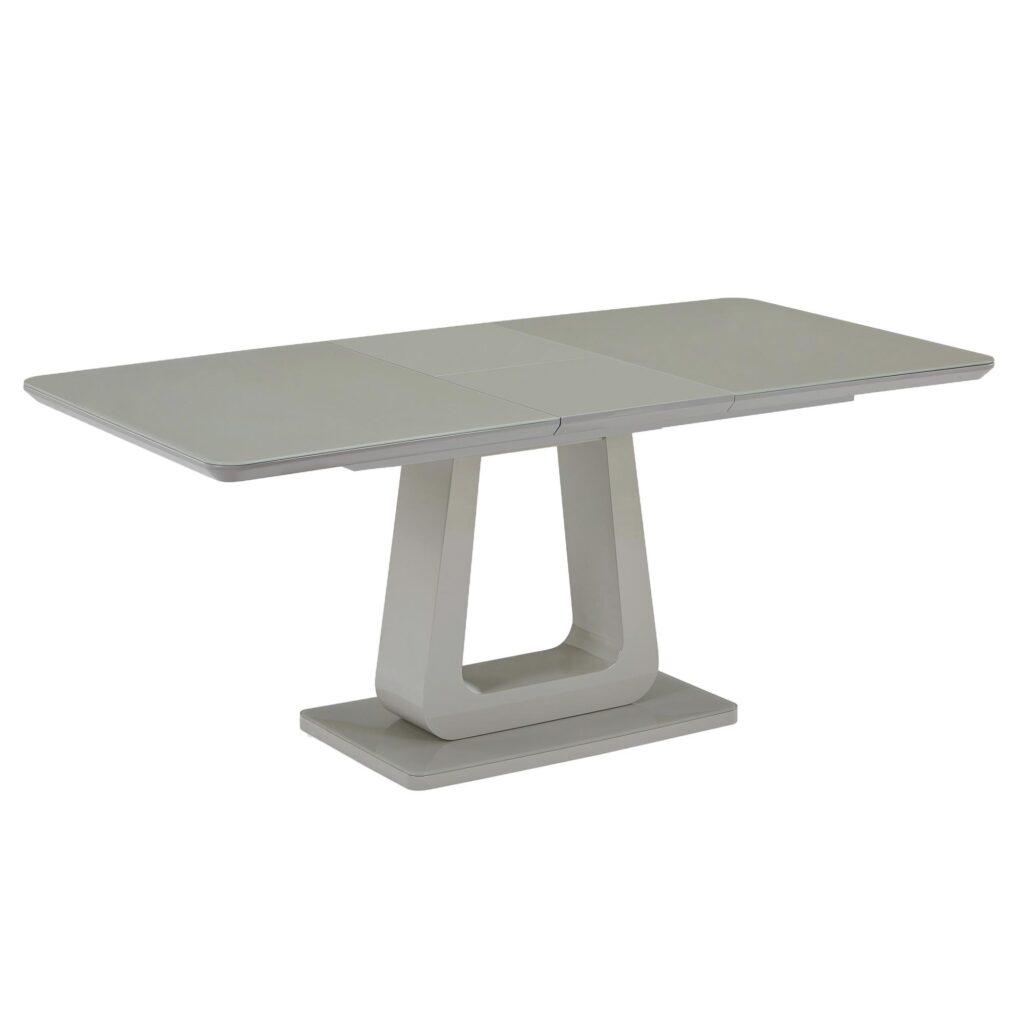 Corvus/Devo 7pc Dining Set in Warm Grey Table with White Chair - Image 3