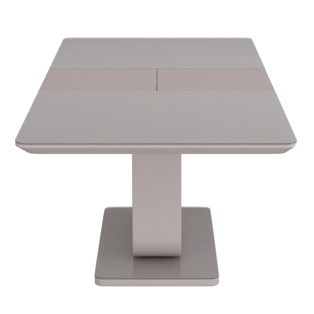 Corvus/Devo 7pc Dining Set in Warm Grey Table with White Chair - Image 4