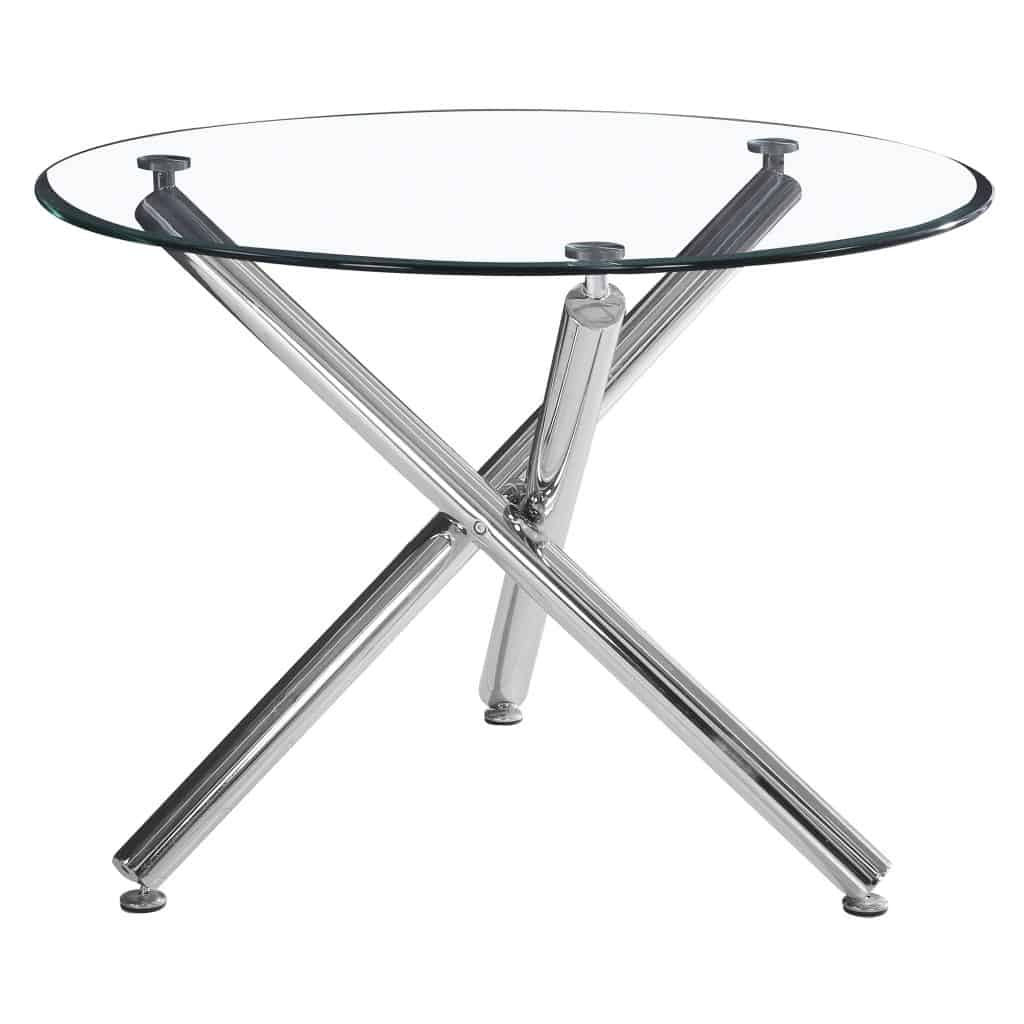 Solara/Devo 5pc Dining Set in Chrome with Black Chair - Image 2