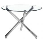 Solara/Devo 5pc Dining Set in Chrome with Grey Chair 207-160_087LG 207 160 087LG 1