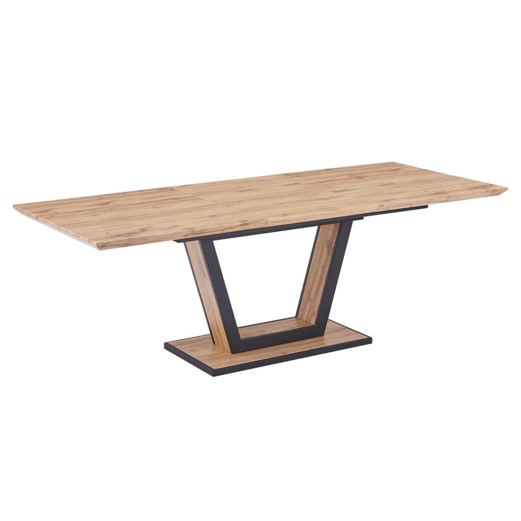 Forna/Cortez 7pc Dining Set in Natural Table with Black Chair - Image 3