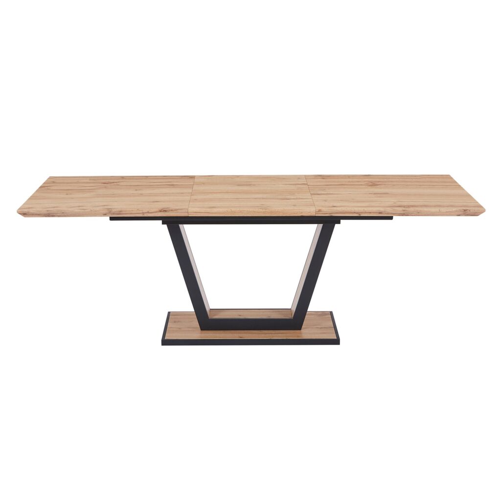 Forna/Cortez 7pc Dining Set in Natural Table with Black Chair - Image 5