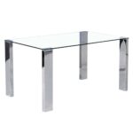 Frankfurt/Maxim 5pc Dining Set in Chrome with Black Chair 207-165/489BK 207 165 489BK 1