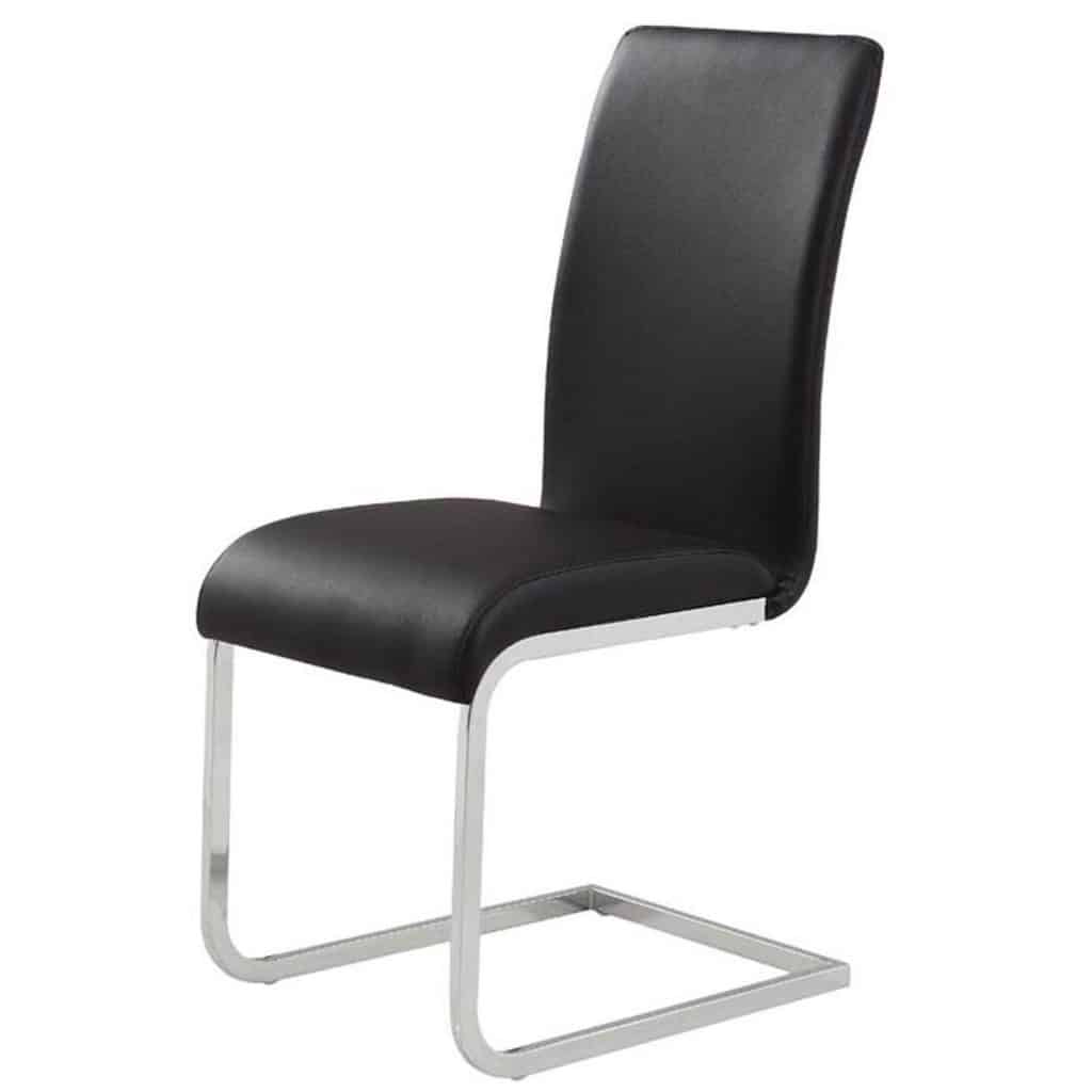 Frankfurt/Maxim 5pc Dining Set in Chrome with Black Chair - Image 5