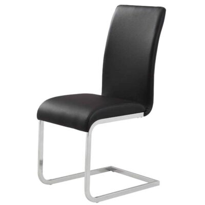 Frankfurt/Maxim 5pc Dining Set in Chrome with Black Chair 207-165_489BK 207 165 489BK 4