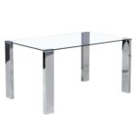 Frankfurt/Maxim 5pc Dining Set in Chrome with White Chair 207-165_489WT 207 165 489WT 1