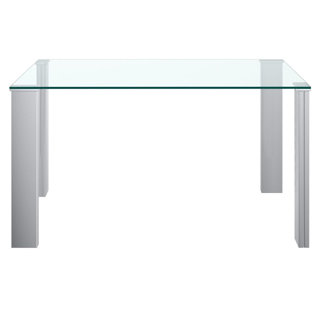 Frankfurt/Maxim 5pc Dining Set in Chrome with White Chair - Image 3