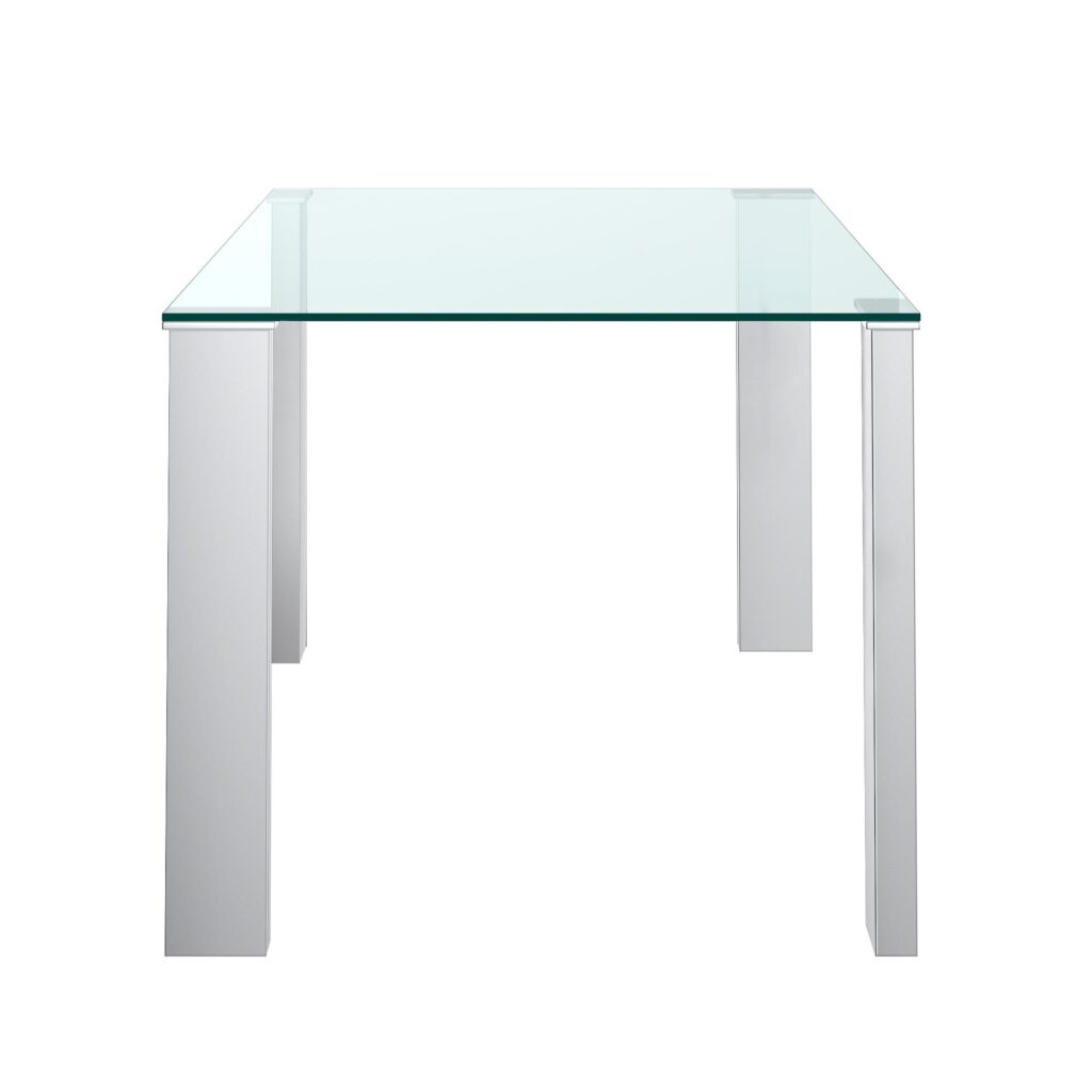 Frankfurt/Maxim 5pc Dining Set in Chrome with White Chair - Image 4