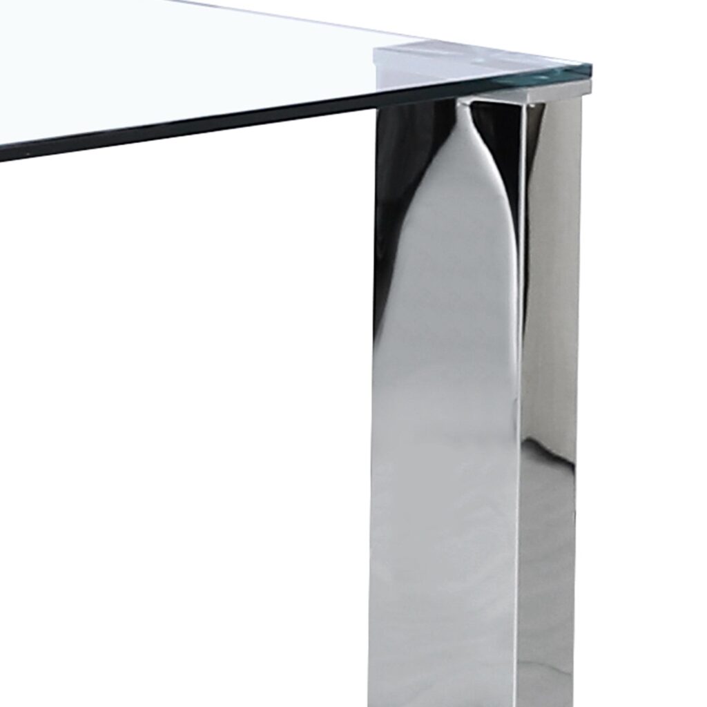 Frankfurt/Maxim 5pc Dining Set in Chrome with White Chair - Image 5