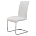 Frankfurt/Maxim 5pc Dining Set in Chrome with White Chair 207-165_489WT 207 165 489WT 6