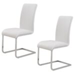 Frankfurt/Maxim 5pc Dining Set in Chrome with White Chair 207-165_489WT 207 165 489WT 9