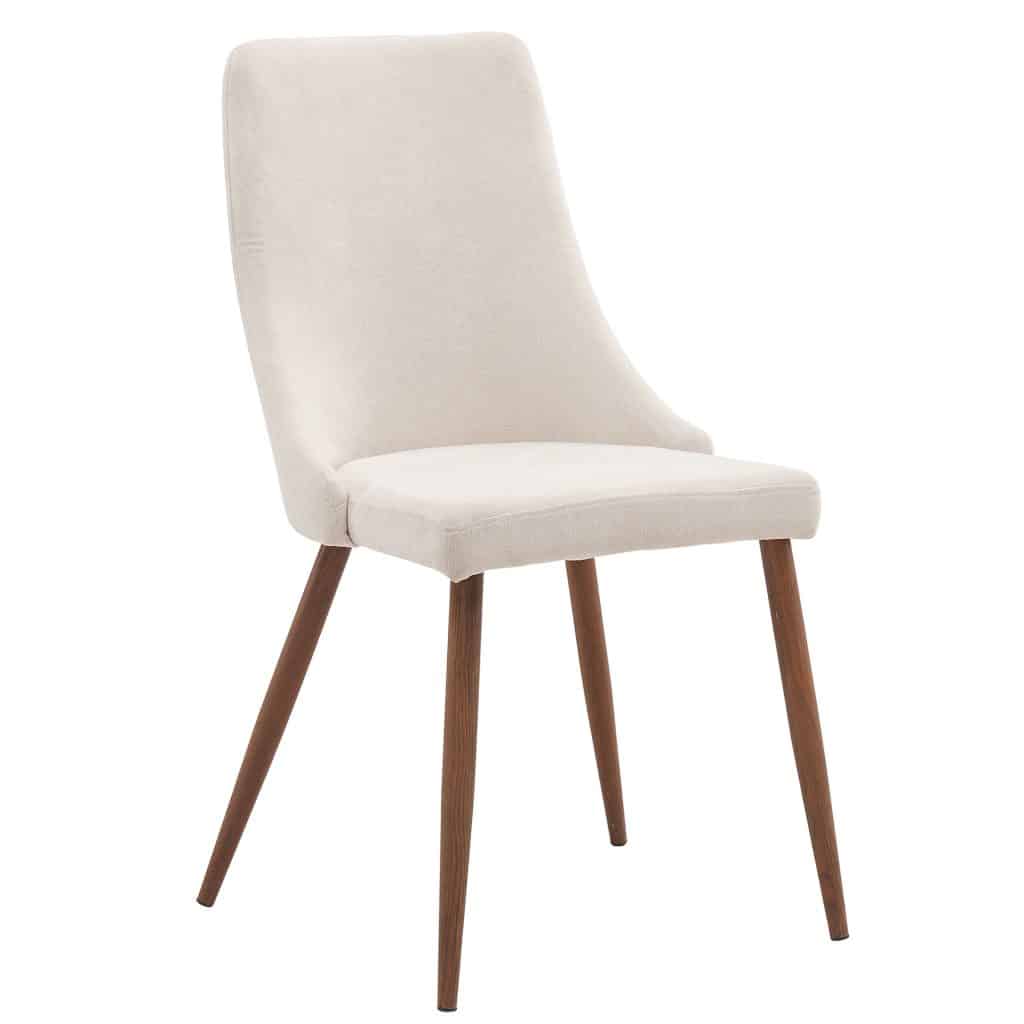 Rocca/Cora 5pc Dining Set in Walnut with Beige Chair - Image 4