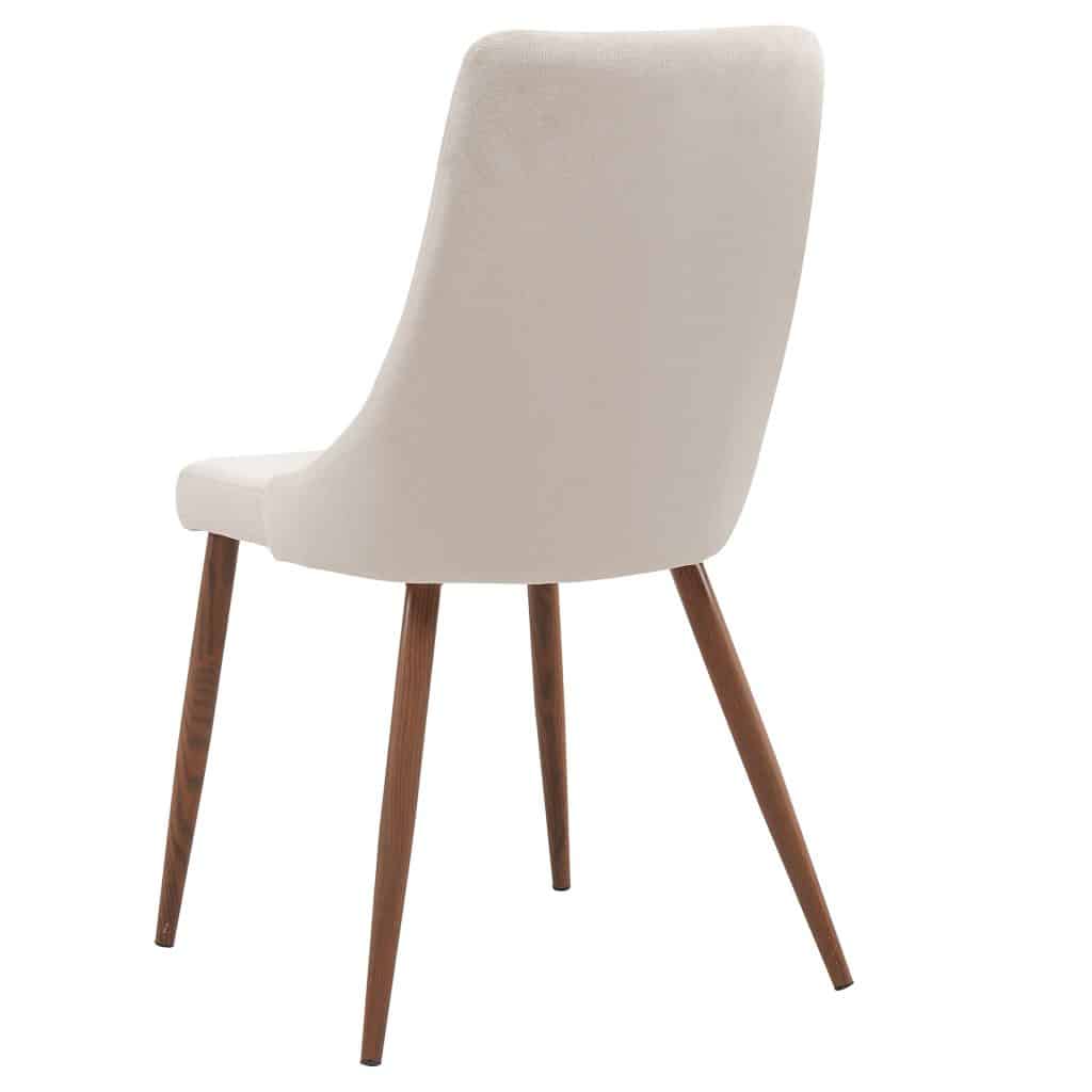 Rocca/Cora 5pc Dining Set in Walnut with Beige Chair - Image 5
