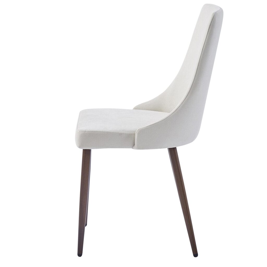 Rocca/Cora 5pc Dining Set in Walnut with Beige Chair - Image 6