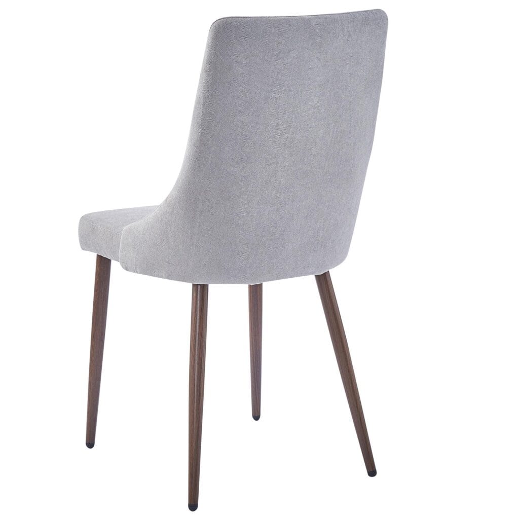Rocca/Cora 5pc Dining Set in Walnut with Grey Chair - Image 5