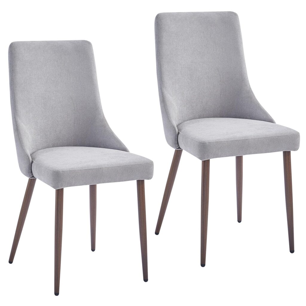 Rocca/Cora 5pc Dining Set in Walnut with Grey Chair - Image 9