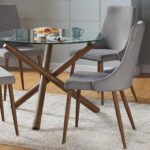 Rocca/Cora 5pc Dining Set in Walnut with Grey Chair 207-264_182GY 207 264 182GY 9