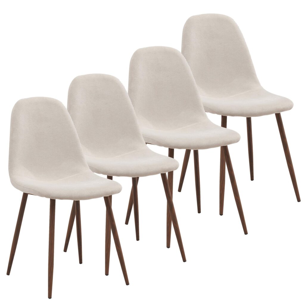 Rocca/Lyna 5pc Dining Set in Walnut with Beige Chair - Image 9