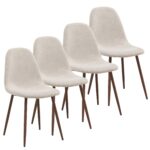 Rocca/Lyna 5pc Dining Set in Walnut with Beige Chair 207-264_250BG 207 264 250BG 8