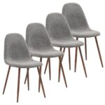 Rocca/Lyna 5pc Dining Set in Walnut with Grey Chair 207-264_250GY 207 264 250GY 8
