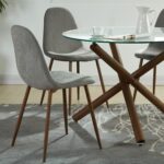 Rocca/Lyna 5pc Dining Set in Walnut with Grey Chair 207-264_250GY 207 264 250GY 9