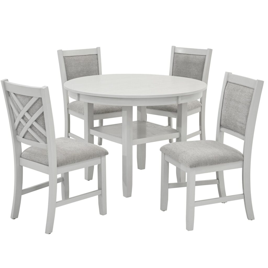 Samuel 5pc Dining set in Whitewash