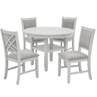 Samuel 5pc Dining set in Whitewash