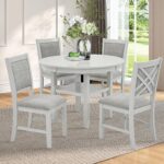 Samuel 5pc Dining set in Whitewash 207-280DT-WT 207 280DT WT 1