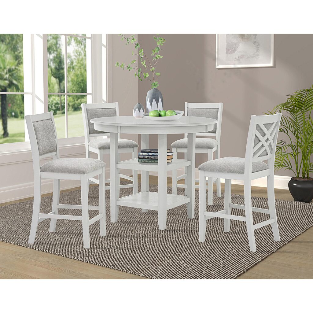 Samuel 5pc Pub set in Whitewash - Image 2