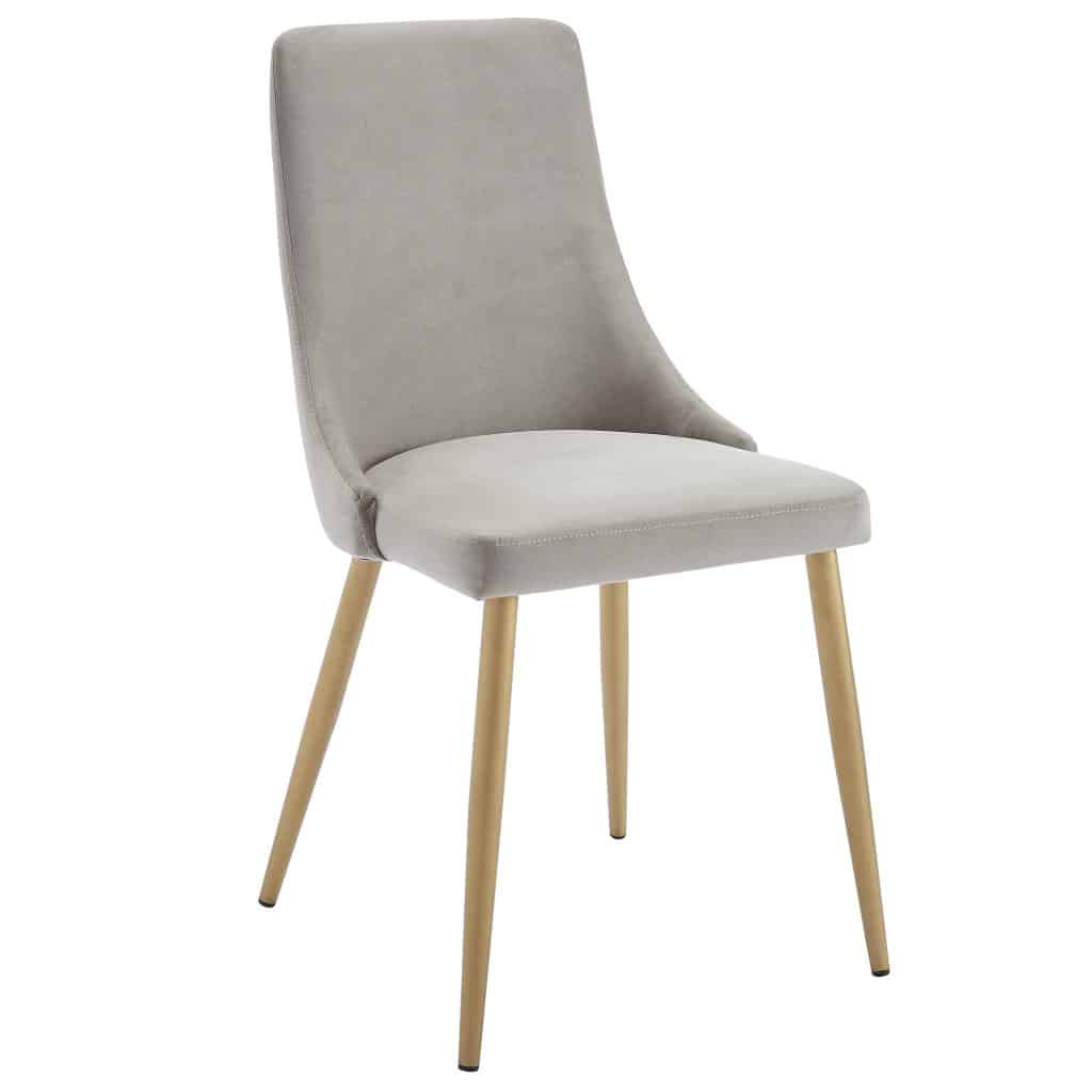 Carmilla 5pc Dining Set in Aged Gold with Grey Chair - Image 4