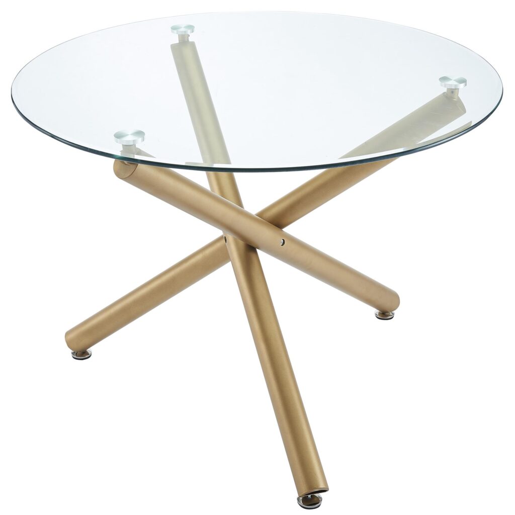 Carmilla/Brixx 5pc Dining Set in Aged Gold with Black chair - Image 3