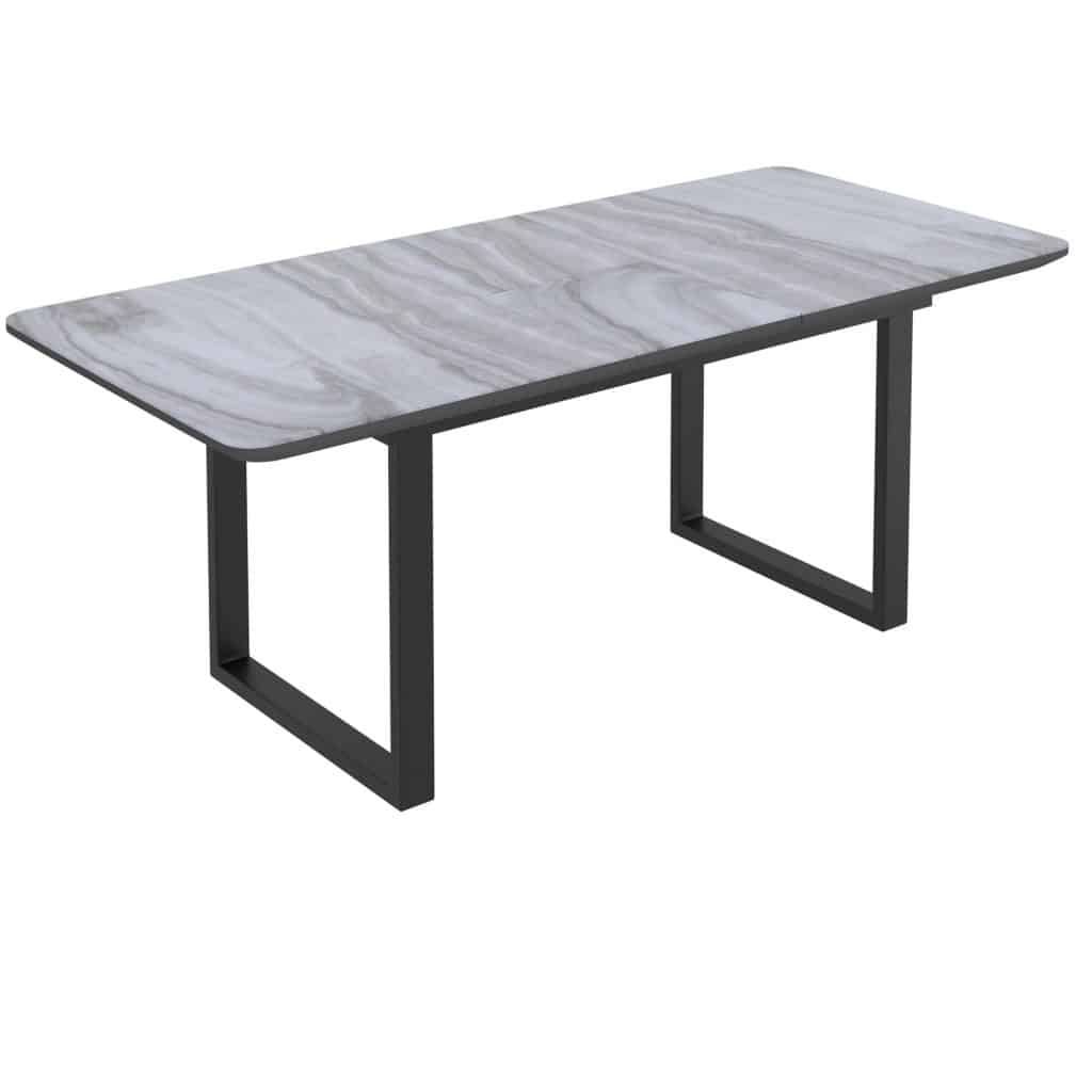 Gavin/Silvano 7pc Dining Set in Black with Vintage Grey Chair - Image 2