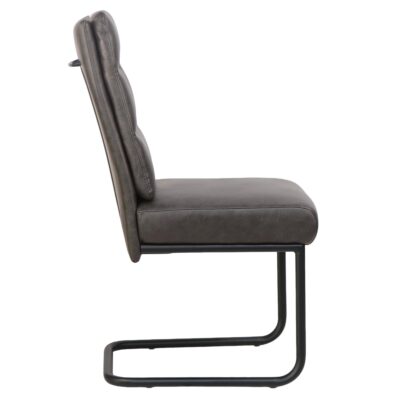 Advik and Brodi 7pc Dining Set - Walnut Table and Charcoal Faux Leather Chairs 207-455WAL_138PUC 207 455WAL 138PUC 8