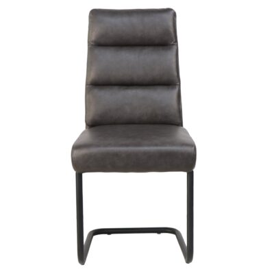 Advik and Brodi 7pc Dining Set - Walnut Table and Charcoal Faux Leather Chairs 207-455WAL_138PUC 207 455WAL 138PUC 9