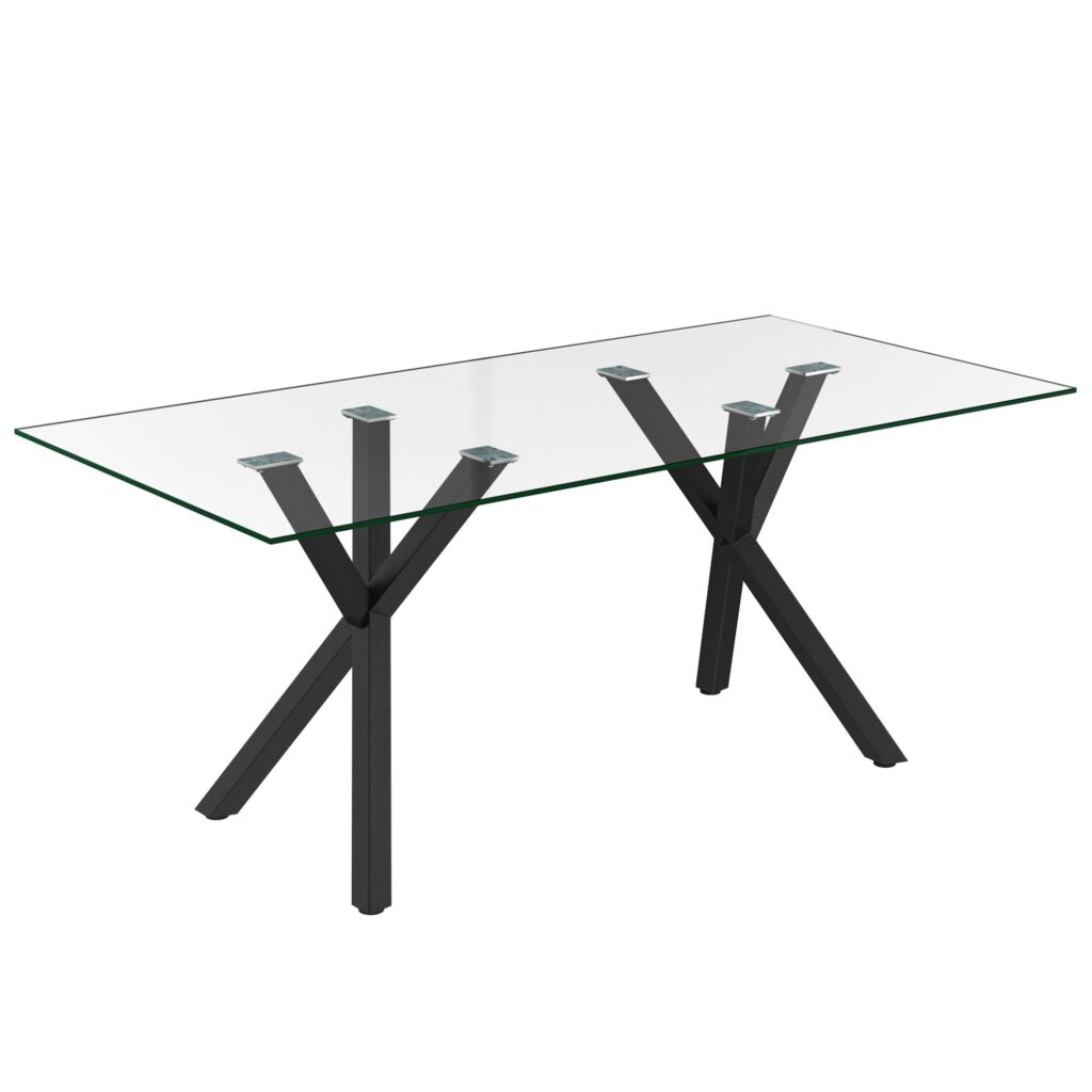 Stark/Archer 7pc Dining Set in Black with Charcoal Chair - Image 2