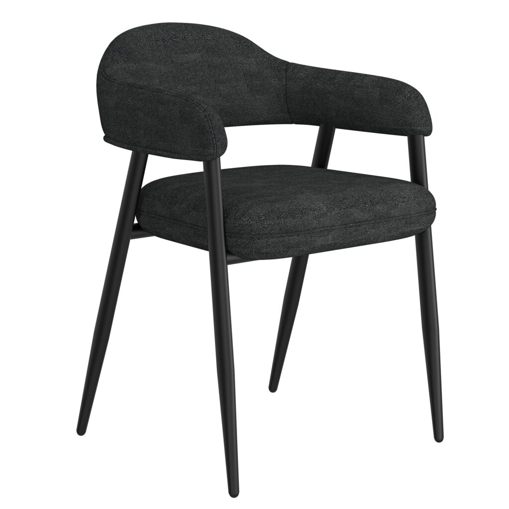 Stark/Archer 7pc Dining Set in Black with Charcoal Chair - Image 6