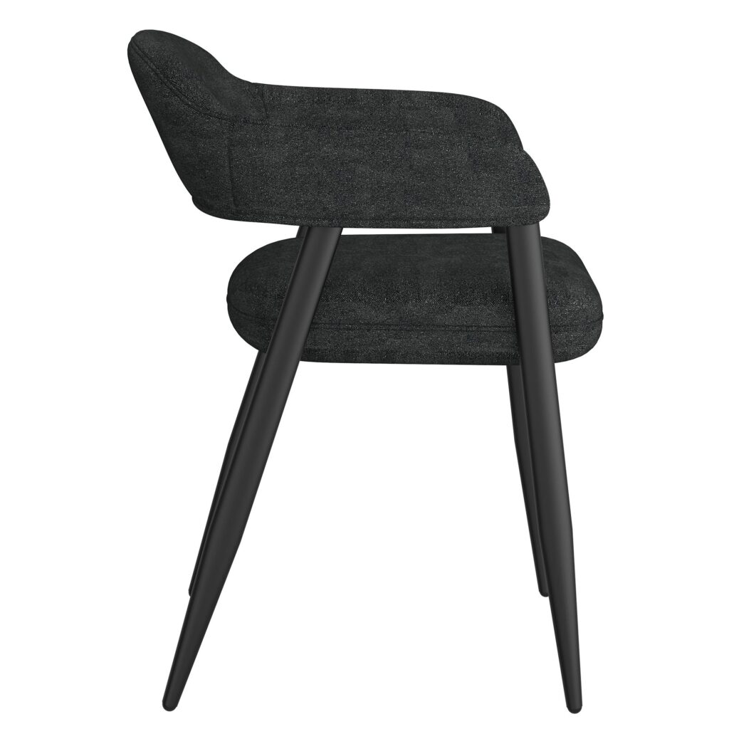 Stark/Archer 7pc Dining Set in Black with Charcoal Chair - Image 8