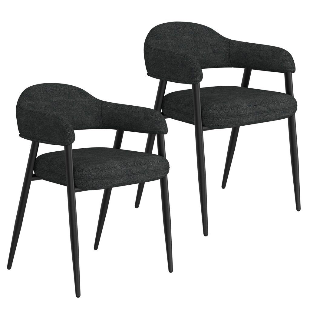 Stark/Archer 7pc Dining Set in Black with Charcoal Chair - Image 10