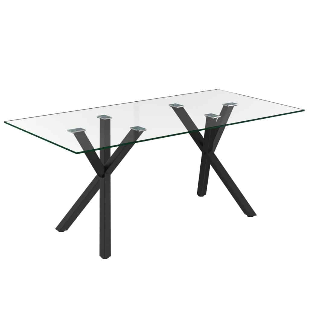 Stark/Venice 7pc Dining Set in Black with Beige Chair - Image 2