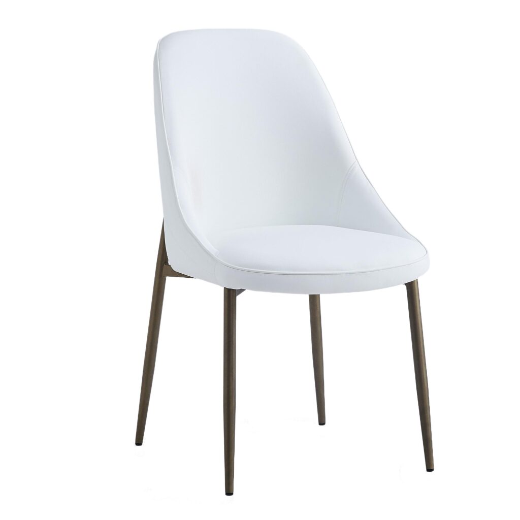 Stark/Cleo 7pc Dining Set in Aged Gold with White Chair - Image 7