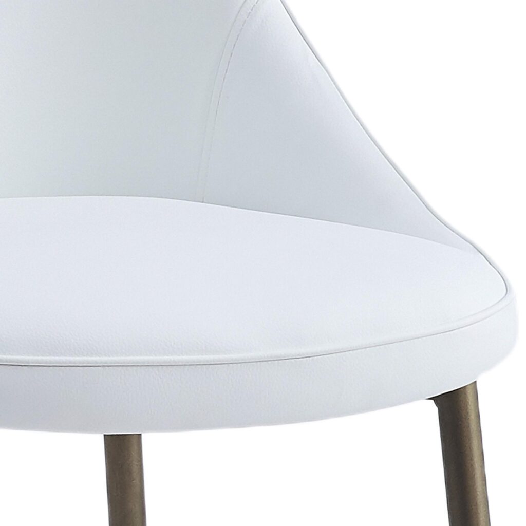 Stark/Cleo 7pc Dining Set in Aged Gold with White Chair - Image 10