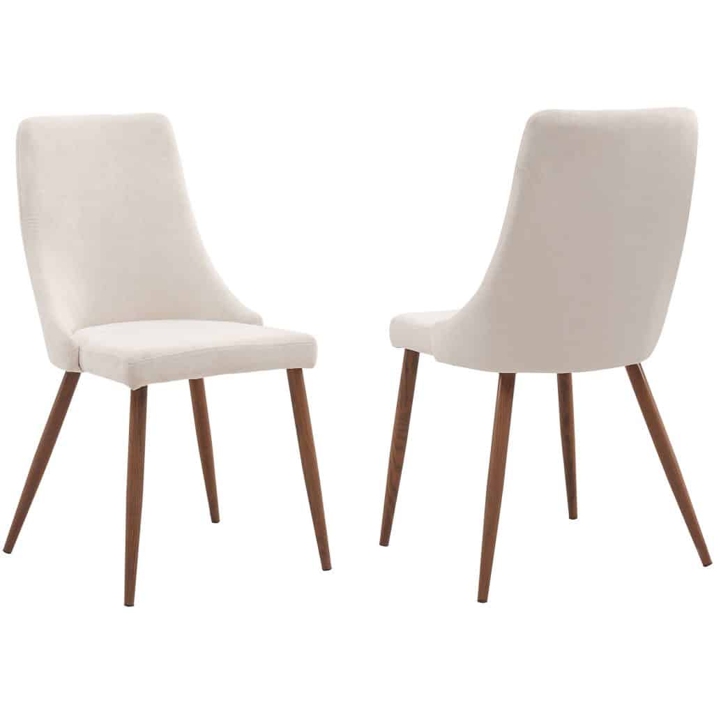 Stark/Cora 7pc Dining Set in Walnut with Beige Chair - Image 5