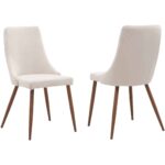 Stark/Cora 7pc Dining Set in Walnut with Beige Chair 207-535WL/182BG 207 535WL 182BG 4
