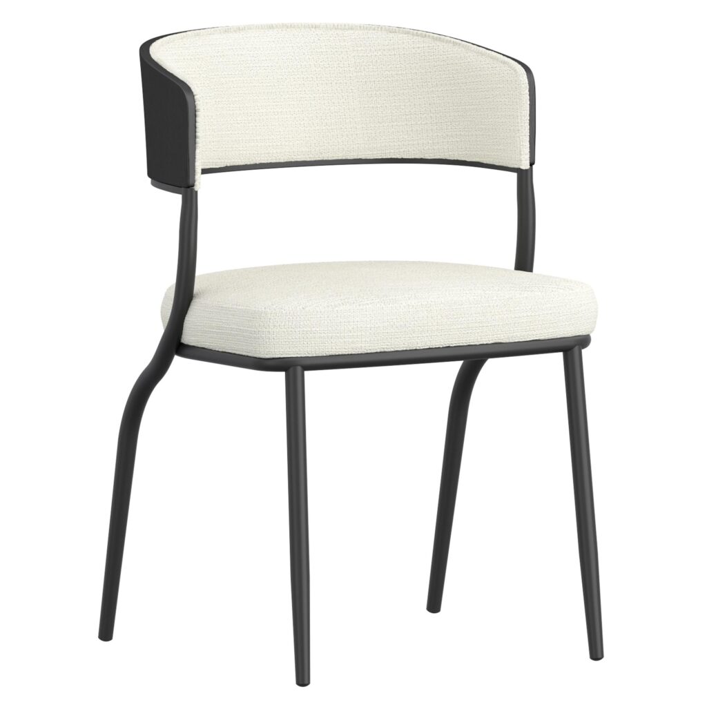 Jilsa/Kazan 5pc Dining Set - Black Table with Ivory & Black Chair - Image 7