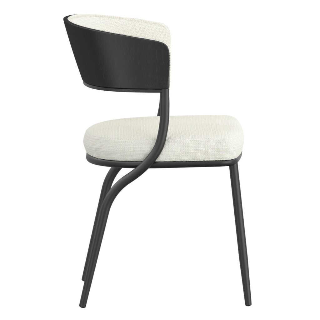 Jilsa/Kazan 5pc Dining Set - Black Table with Ivory & Black Chair - Image 9
